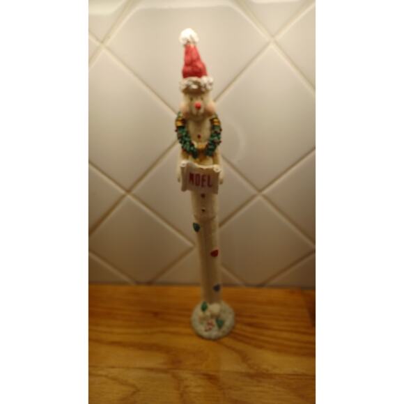 Vintage Tall Resin Pole Snowman Noel Christmas Decoration Figurine - Picture 5 of 5